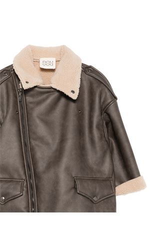 brown polyester jacket DOUUOD KIDS | DX2P70H0072320BG